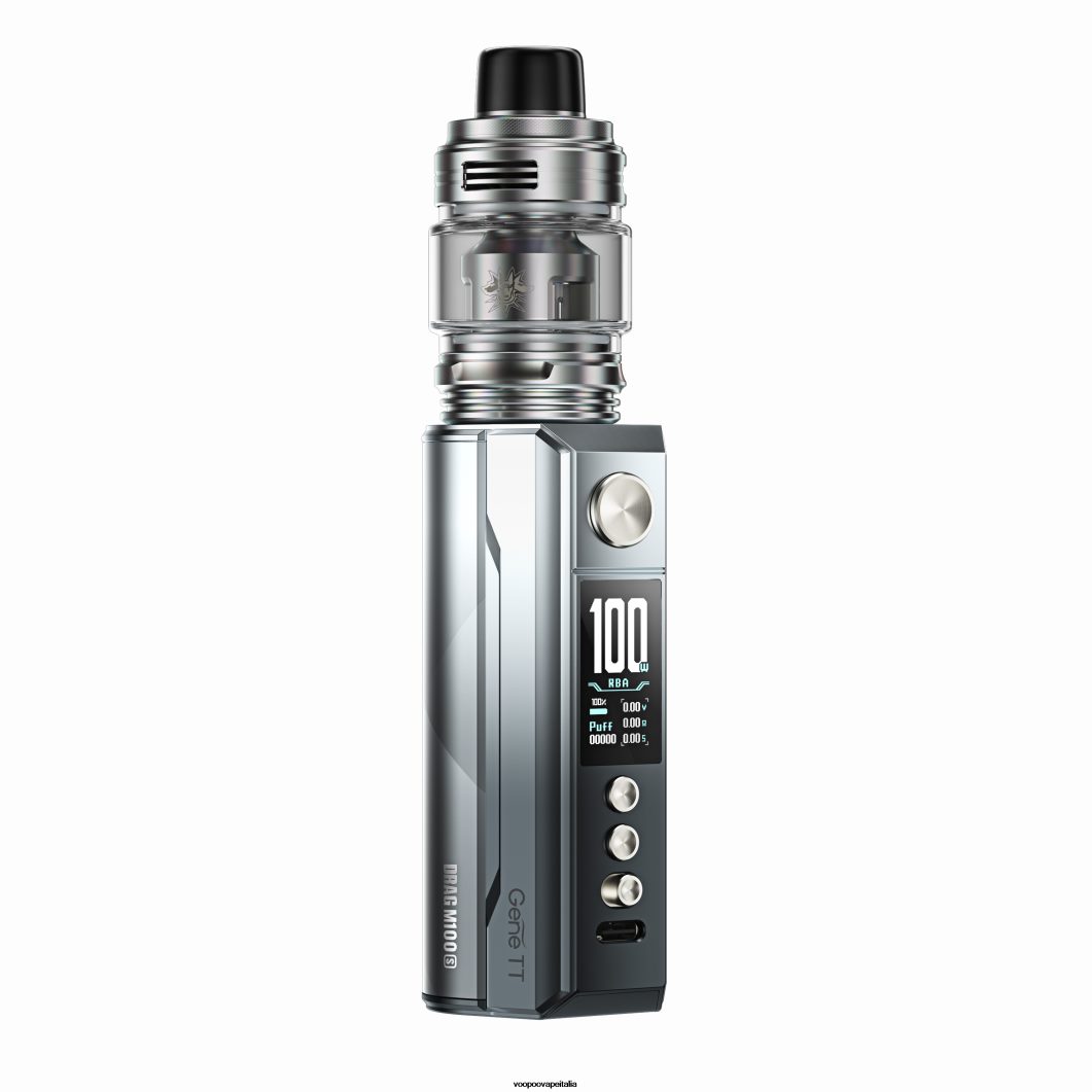 VOOPOO DRAG M100S dispositivo mod argento e nero 8V00HN158 - Sigaretta Elettronica VOOPOO Doric